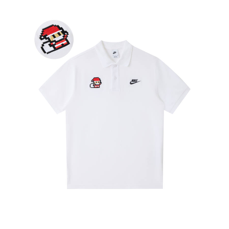 Nike Nike Polo Shirts Unisex White Polo Collar Moderate Straight Fit