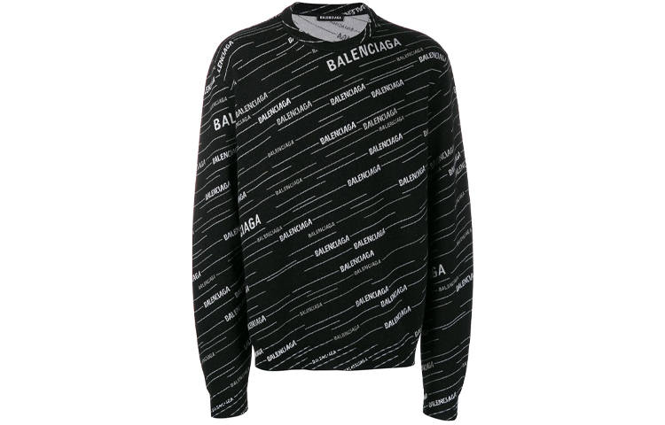 Balenciaga Sweaters Men's Black Crew Neck Moderate