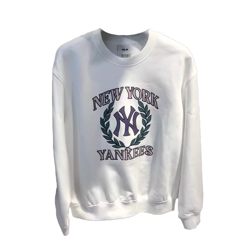 MLB New York Yankees Drop Shoulder Sleeve T Shirt Unisex Ivory White