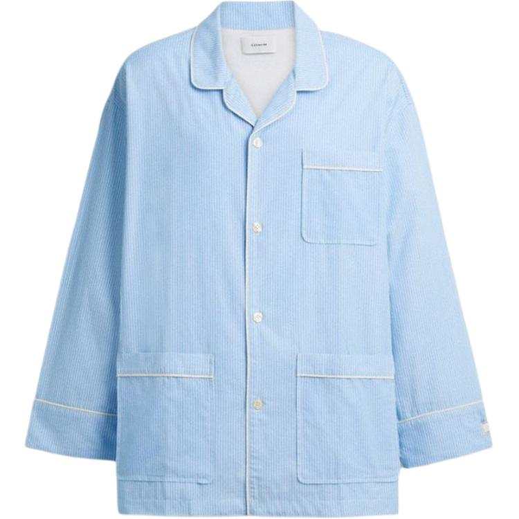 COACH COACH Shirts Men's Light Blue Lapel Moderate