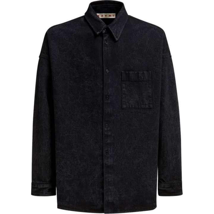 MARNI Marni logo-patch cotton shirt