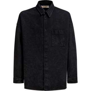 Marni logo-patch cotton shirt