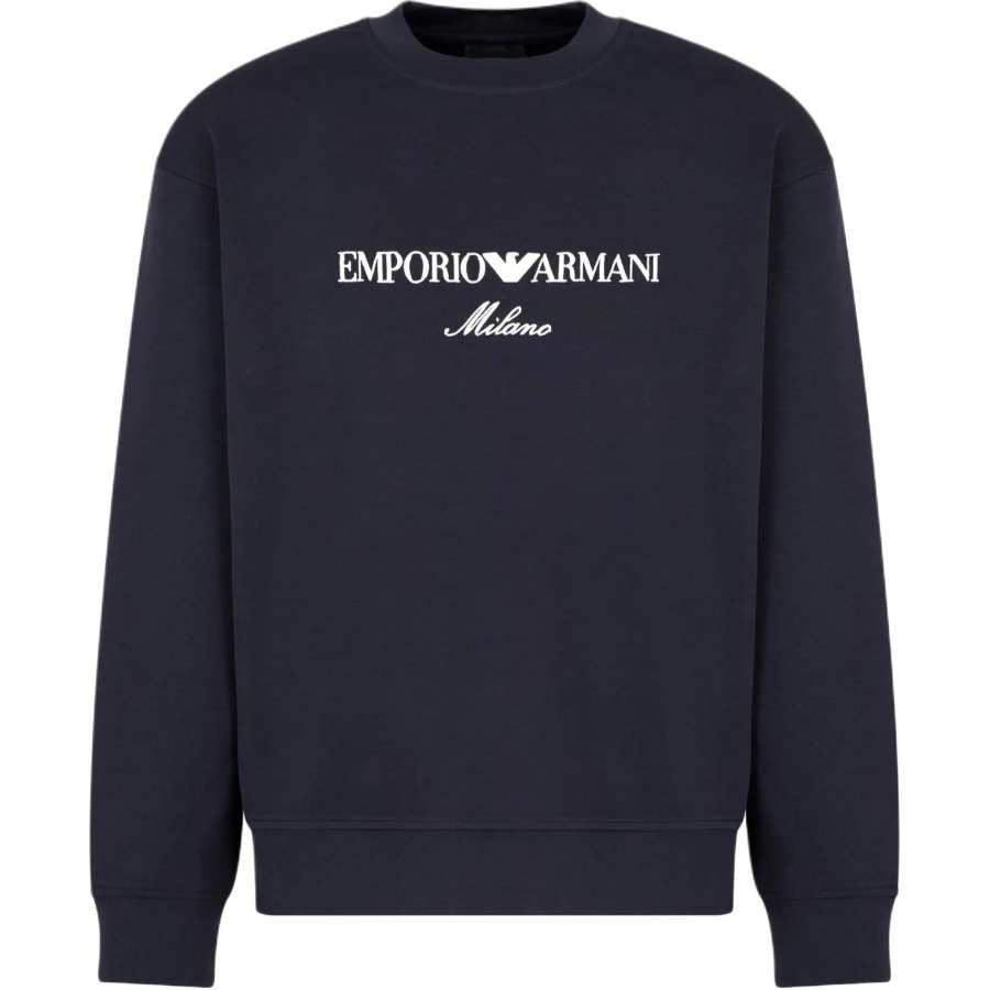 EMPORIO ARMANI Logo Embroidered Crewneck Sweatshirt