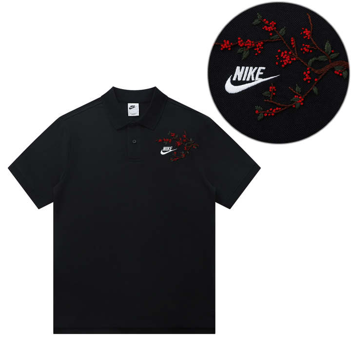 Nike Nike Polo Shirts Unisex Black Polo Collar Moderate Straight Fit
