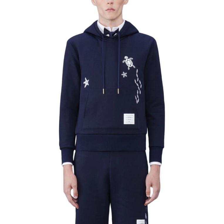 Thom Browne Nautical embroidery cotton hoodie