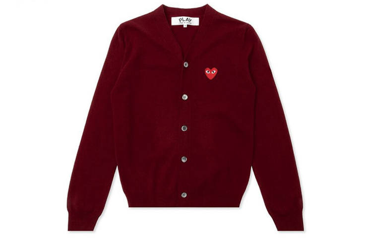 CDG Play Comme Des Garcons Play Red Heart Knit Cardigan Sweater
