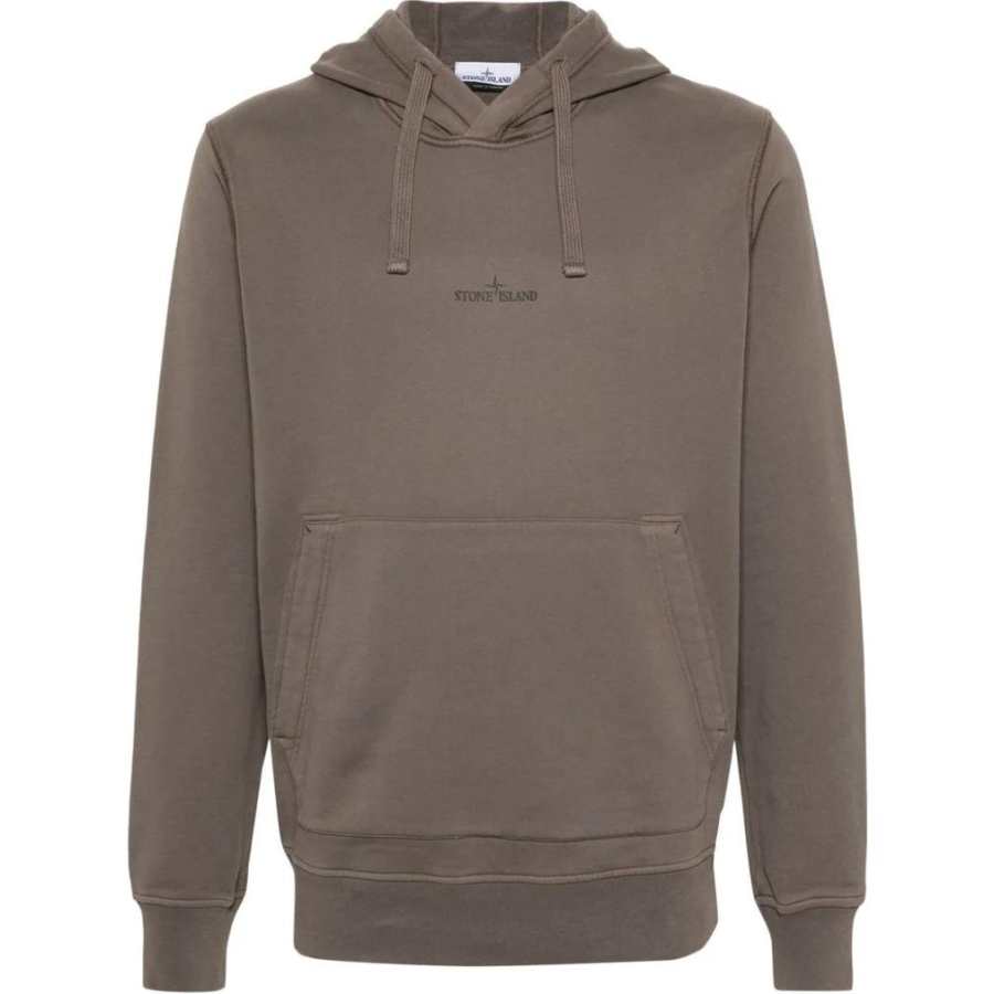 Stone Island logo-print cotton hoodie