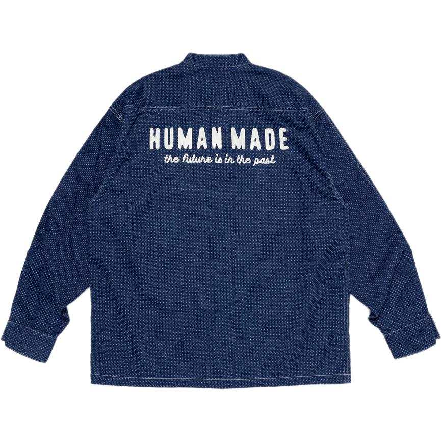 HUMAN MADE SS25 Shirts Unisex Indigo Stand Collar Moderate