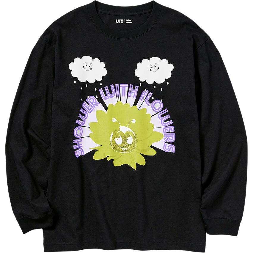UNIQLO Sweatshirts Unisex Black Crew Neck Moderate Regular