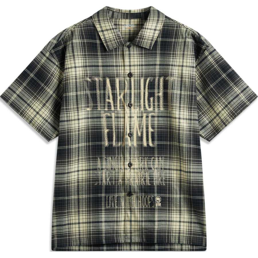 Li-Ning Li Ning BADFIVE Shirt Men's Black Obsidian Gray Apricot Khaki Plaid