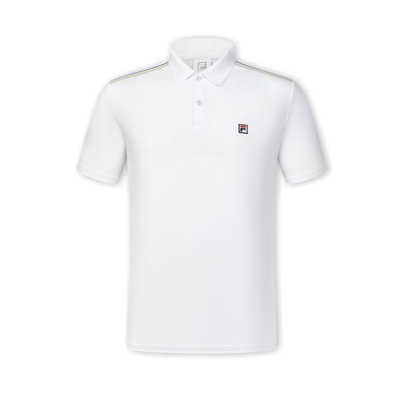 FILA Polo Shirts Men's Bright White Polo Collar Moderate Straight Fit