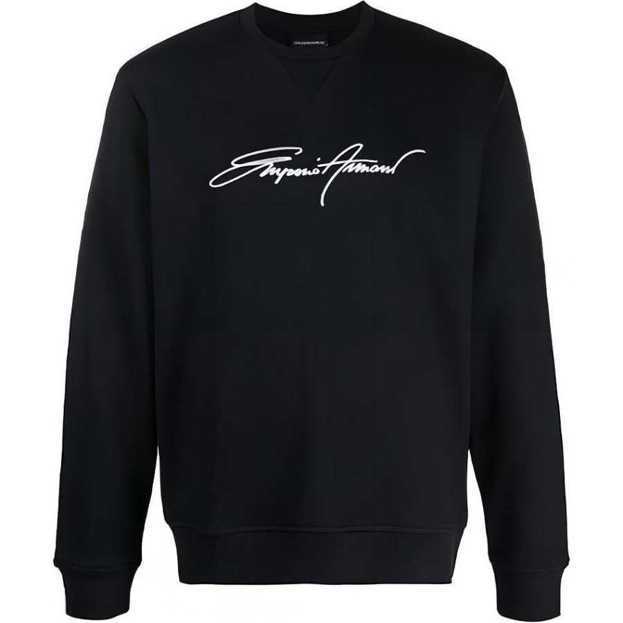 EMPORIO ARMANI Sweaters Men's Black Crew Neck Moderate Other