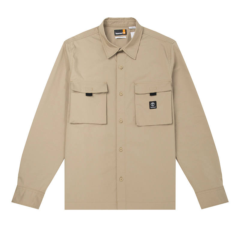 Timberland Shirts Men's Khaki Lapel Moderate Workwear