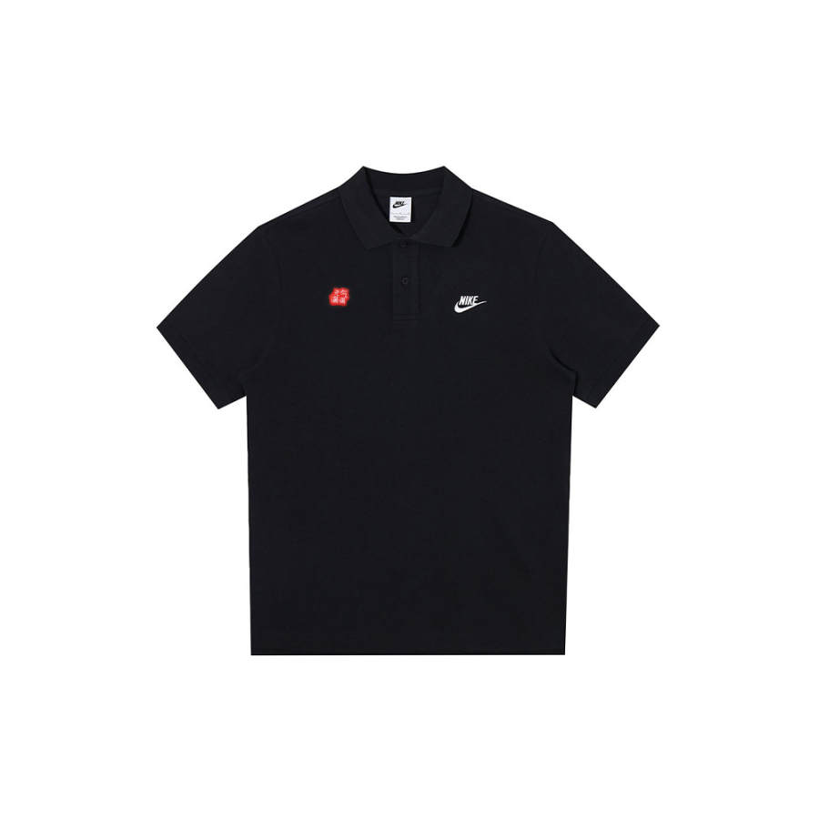 Nike Nike Polo Shirts Unisex Black Polo Collar Moderate Straight Fit