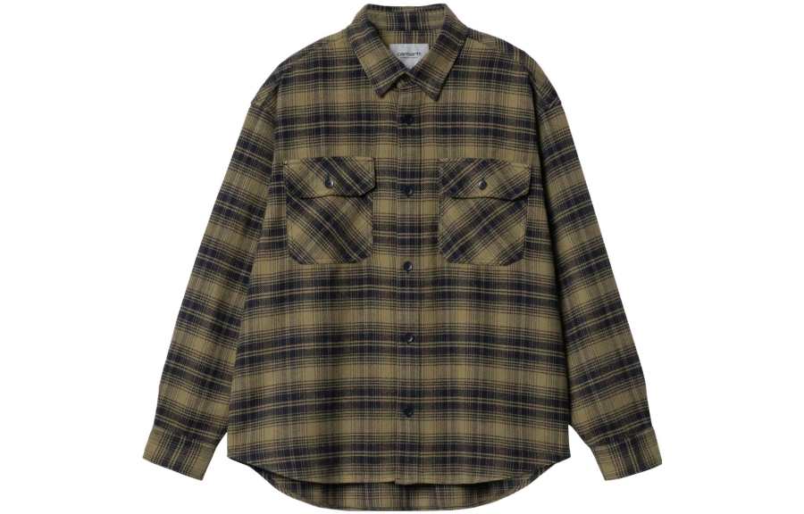 Carhartt WIP Shirts Men's Green Lapel Moderate Other