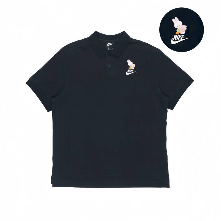 Nike Nike Polo Shirts Unisex Black Polo Collar Moderate Straight Fit