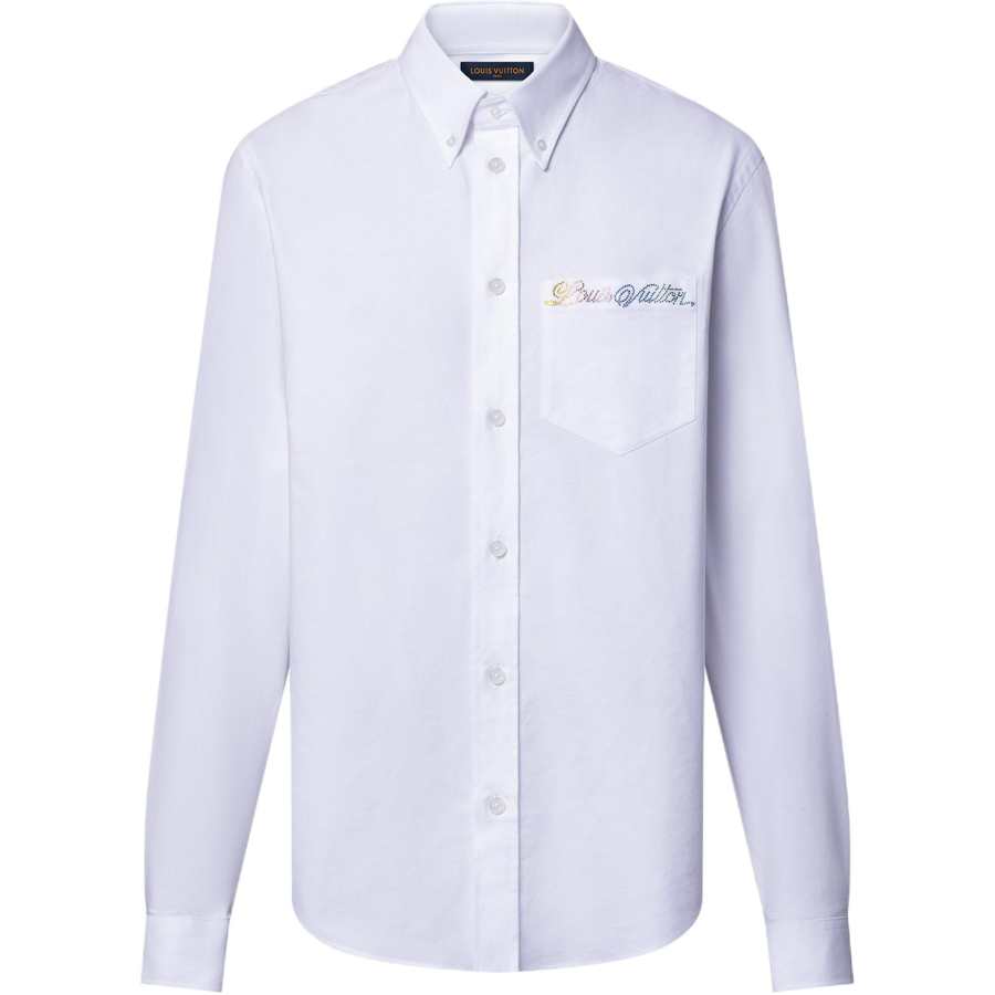LOUIS VUITTON Embellished Long Sleeved Cotton Shirt