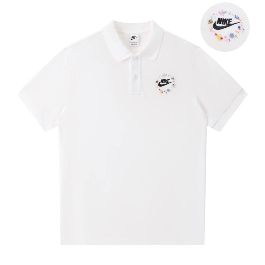 Nike Nike Polo Shirts Unisex White Polo Collar Moderate Straight Fit