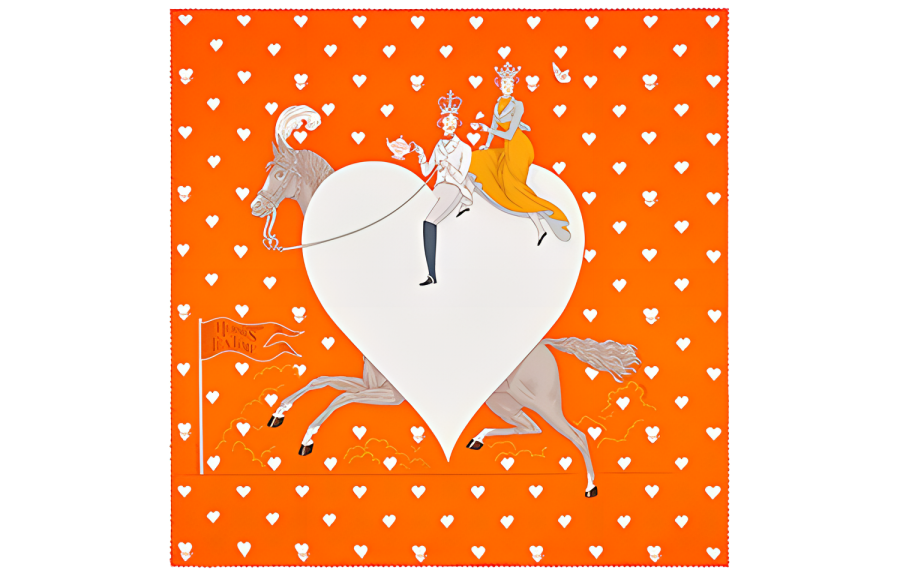 HERMES HERMES Silk Scarves Women's Orange