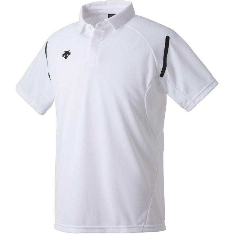 DESCENTE Men's Pinstripe Color Block Casual Short-Sleeve Polo Shirt
