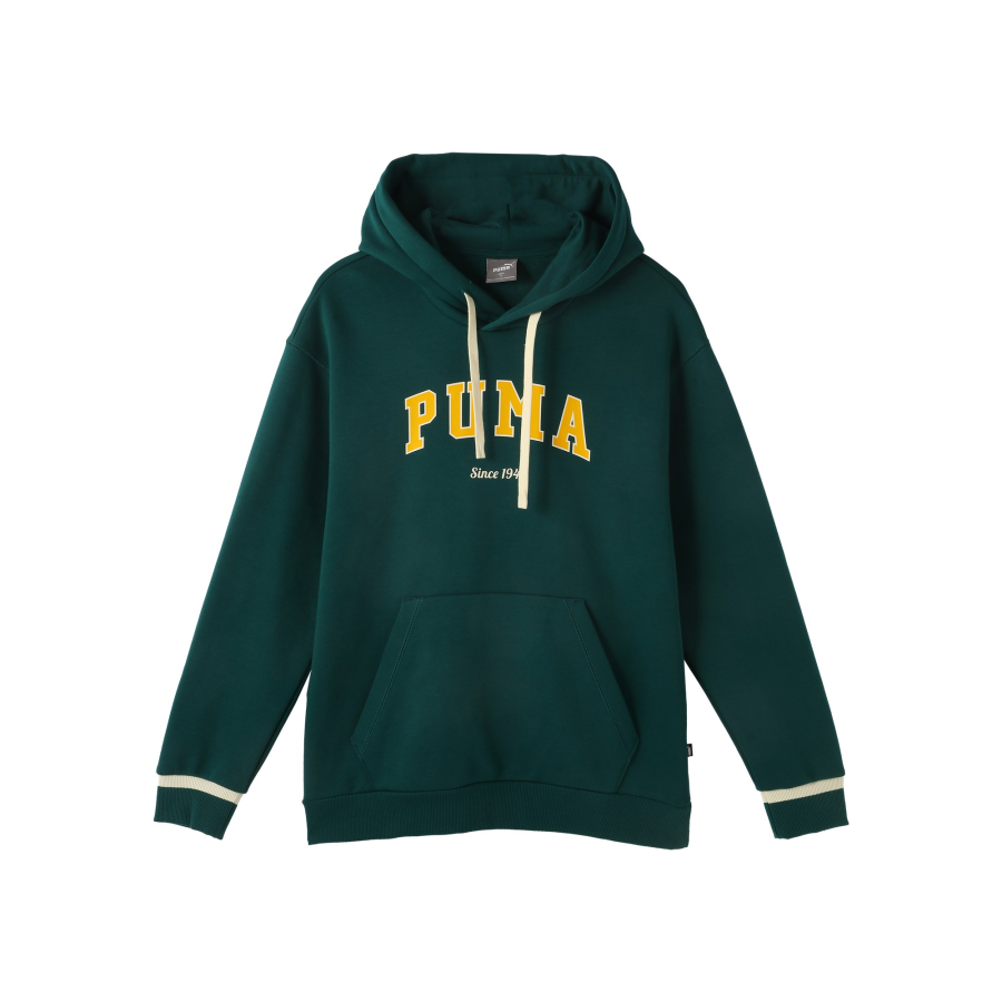 PUMA VARSITY 2.0 HOODIE Athleisure Hooded Fleece Lined Sweatshirt Men's Green