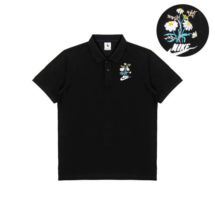 Nike Nike Polo Shirts Unisex Black Polo Collar Moderate Straight Fit