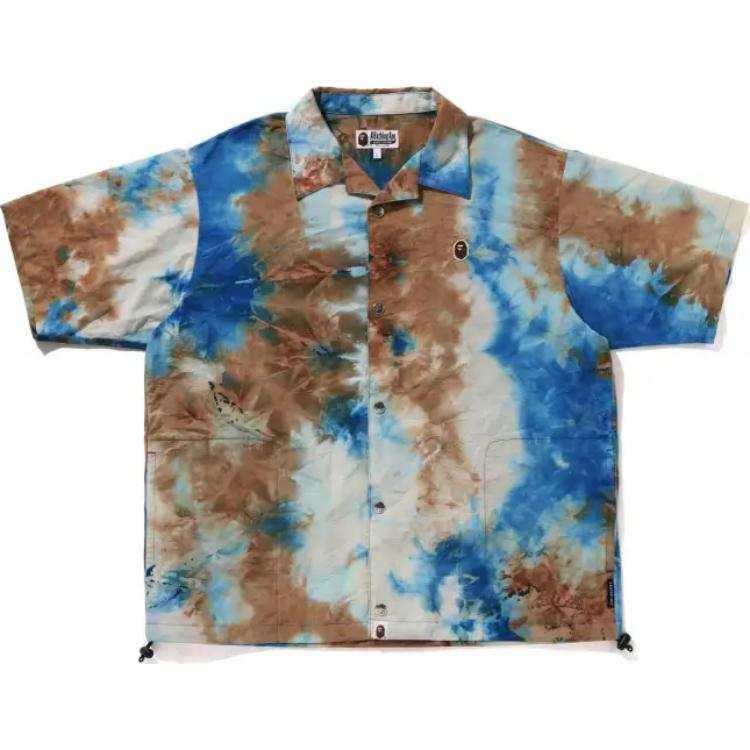 A BATHING APE Bape Chusen One Point Open Collar Shirt