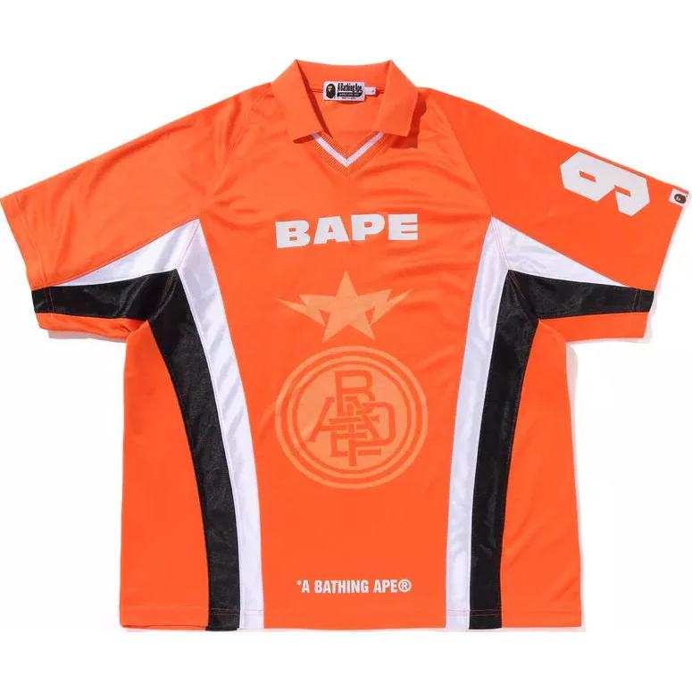 A BATHING APE Bape Multi Logo Relaxed Fit Soccer Jersey