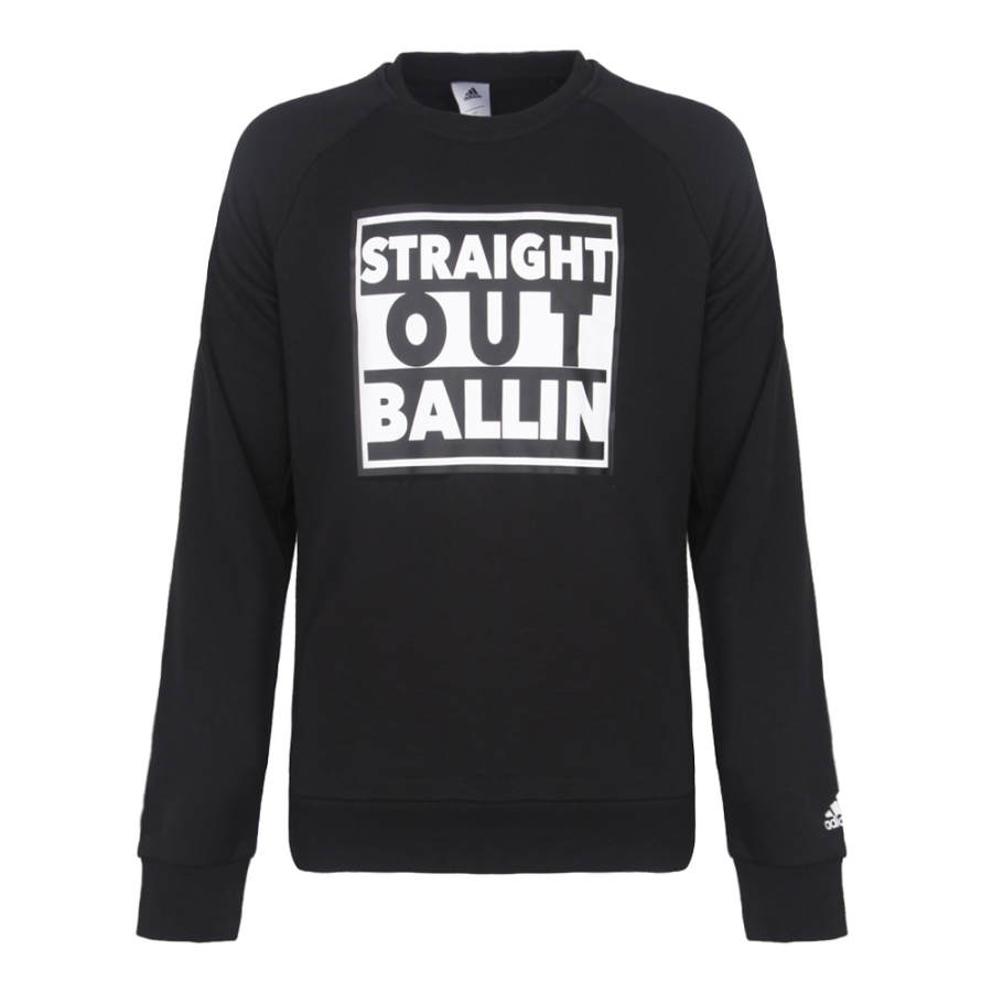 Adidas Adidas Sweatshirts Men's Black Crew Neck Moderate