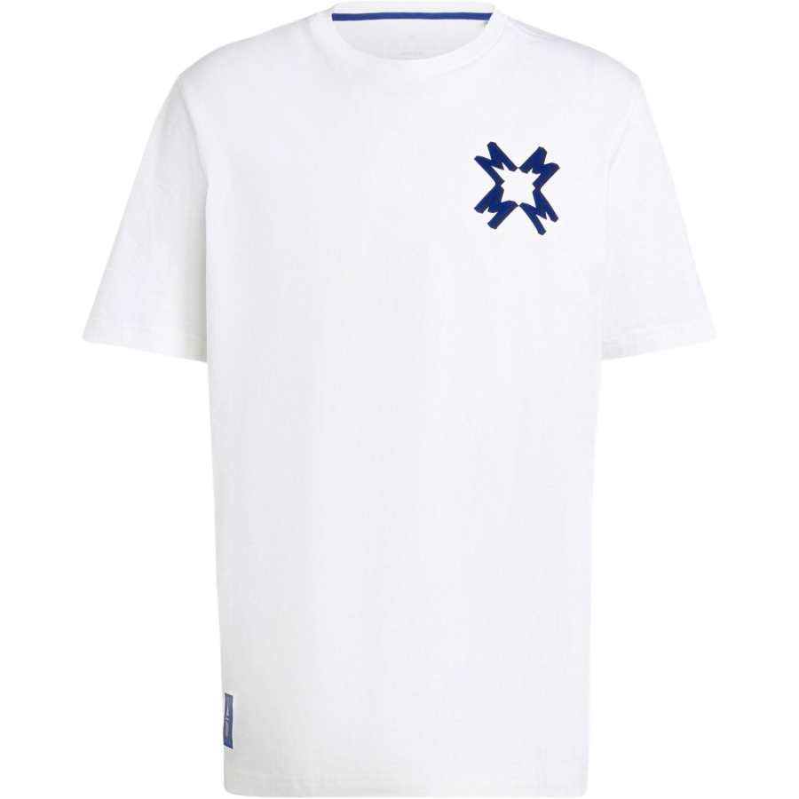 Adidas Adidas Manchester United T Shirts Men's White Crew Neck Moderate Straight Fit