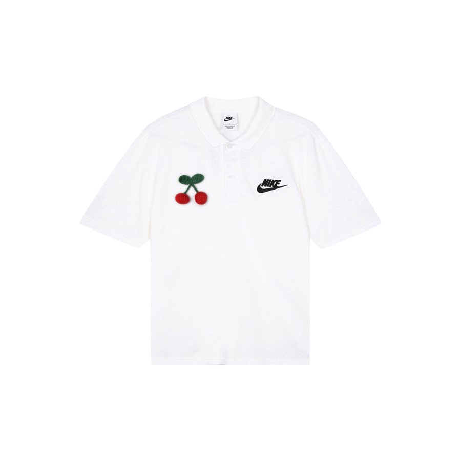 Nike Nike Polo Shirts Men's White Polo Collar Moderate Straight Fit