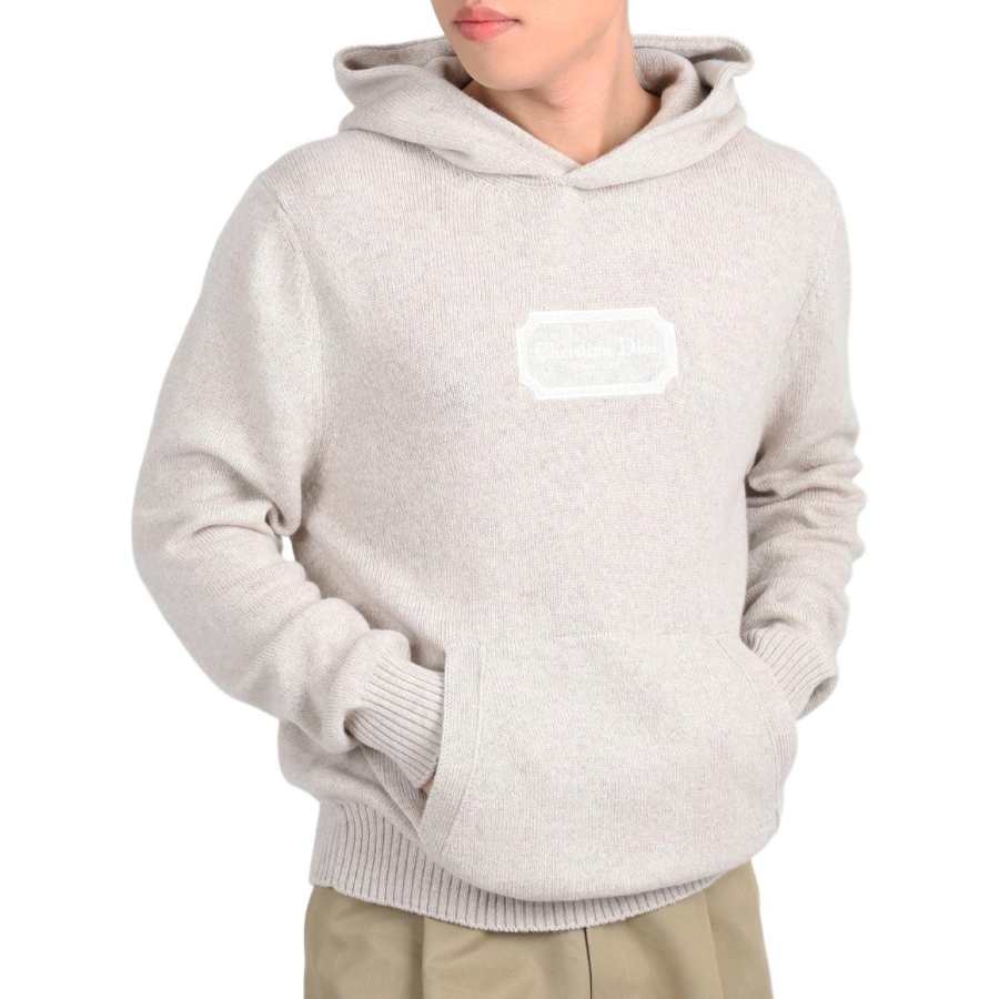 DIOR Homme Logo Patch Long Sleeved Hoodie
