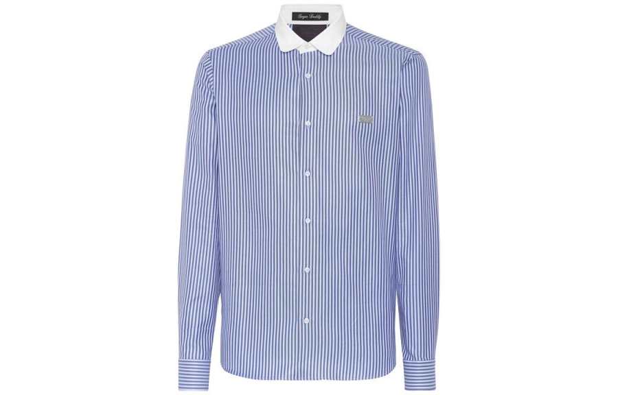 PHILIPP PLEIN 【Best of: Promotions】logo-plaque striped shirt