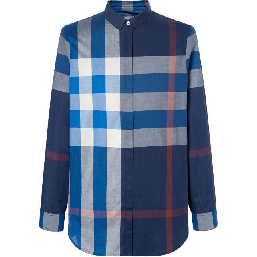 Burberry Shirts Men's Blue Lapel Moderate Other