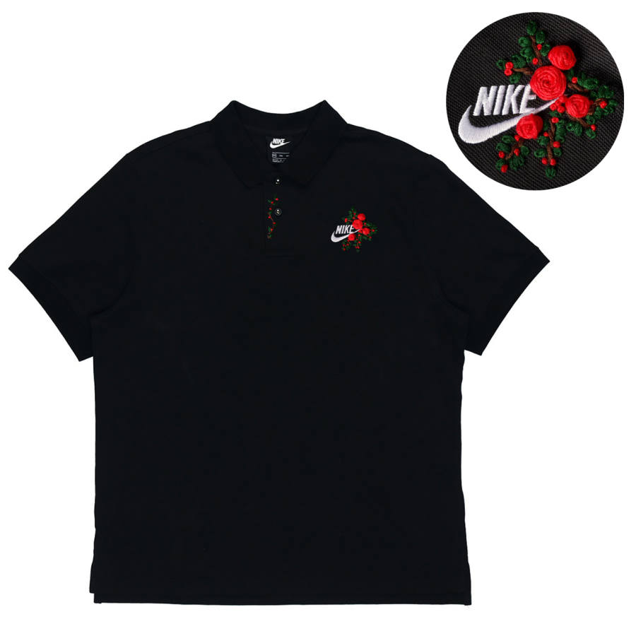 Nike Nike Polo Shirts Unisex Black Polo Collar Moderate Straight Fit