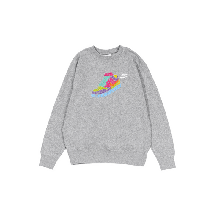 Nike Nike Sweatshirts Men's Gray Crew Neck Moderate Regular