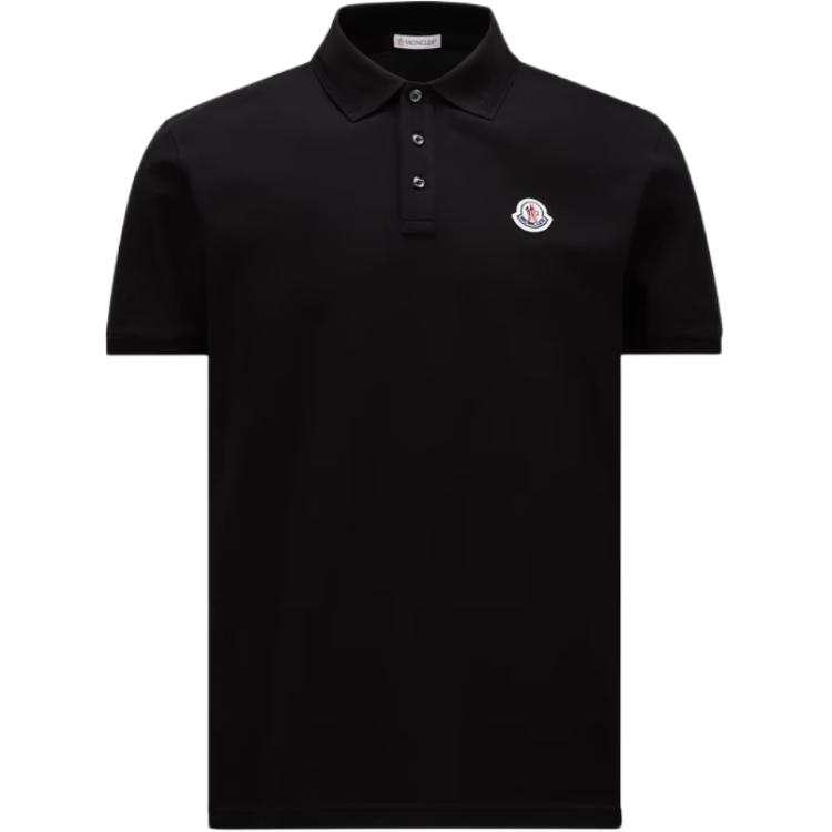 Moncler Logo Patch Polo Shirt Polo Shirt Men's Black
