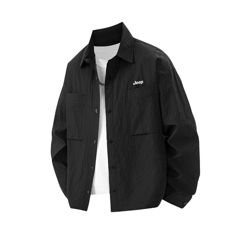 Jeep Shirts Unisex Lapel Moderate Workwear