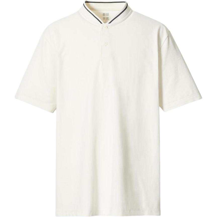 UNIQLO Polo Shirts Men's Ivory Polo Collar Moderate Straight Fit