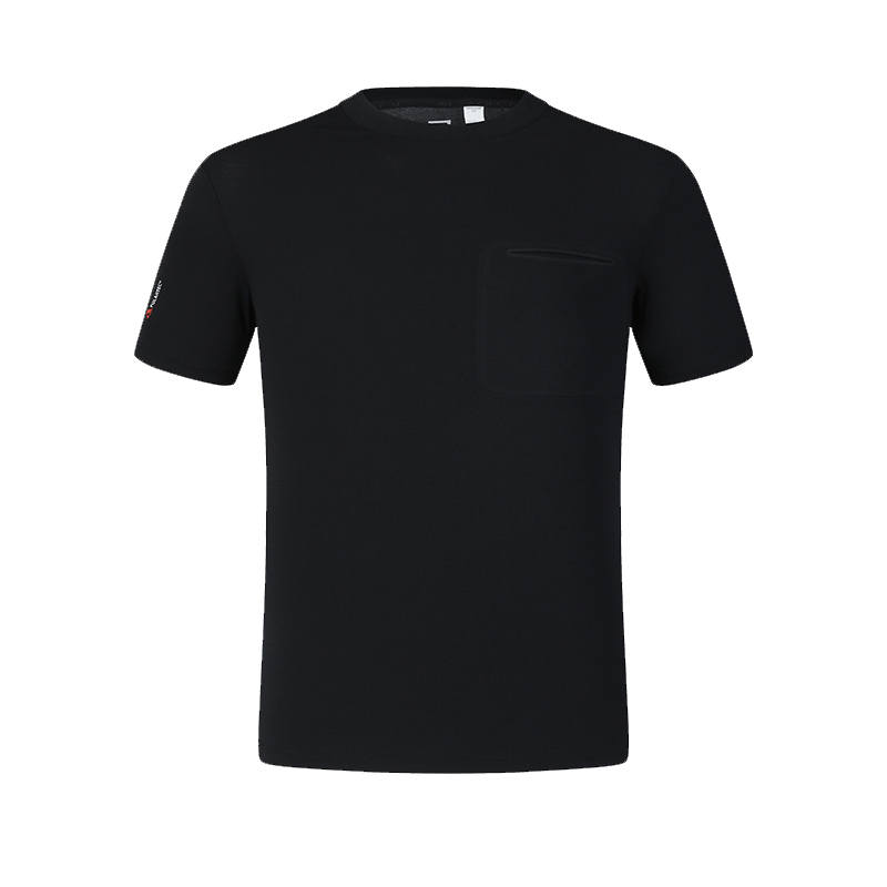 FILA T Shirts Men's Pitch Black Crew Neck Moderate Straight Fit