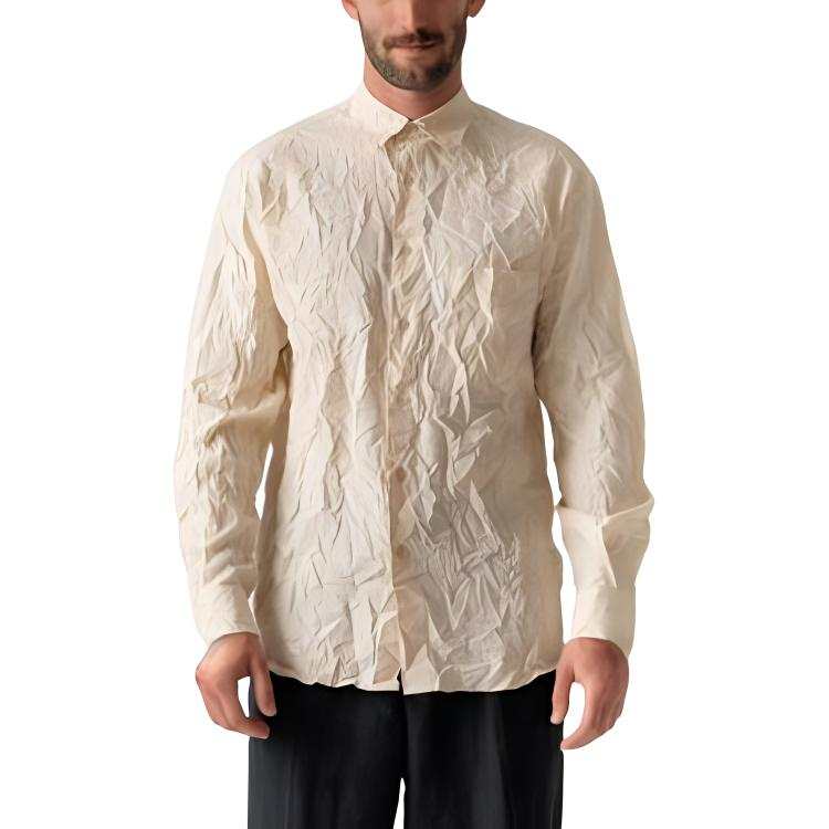 Auralee Shirts Men's Pink Beige Lapel Moderate Other