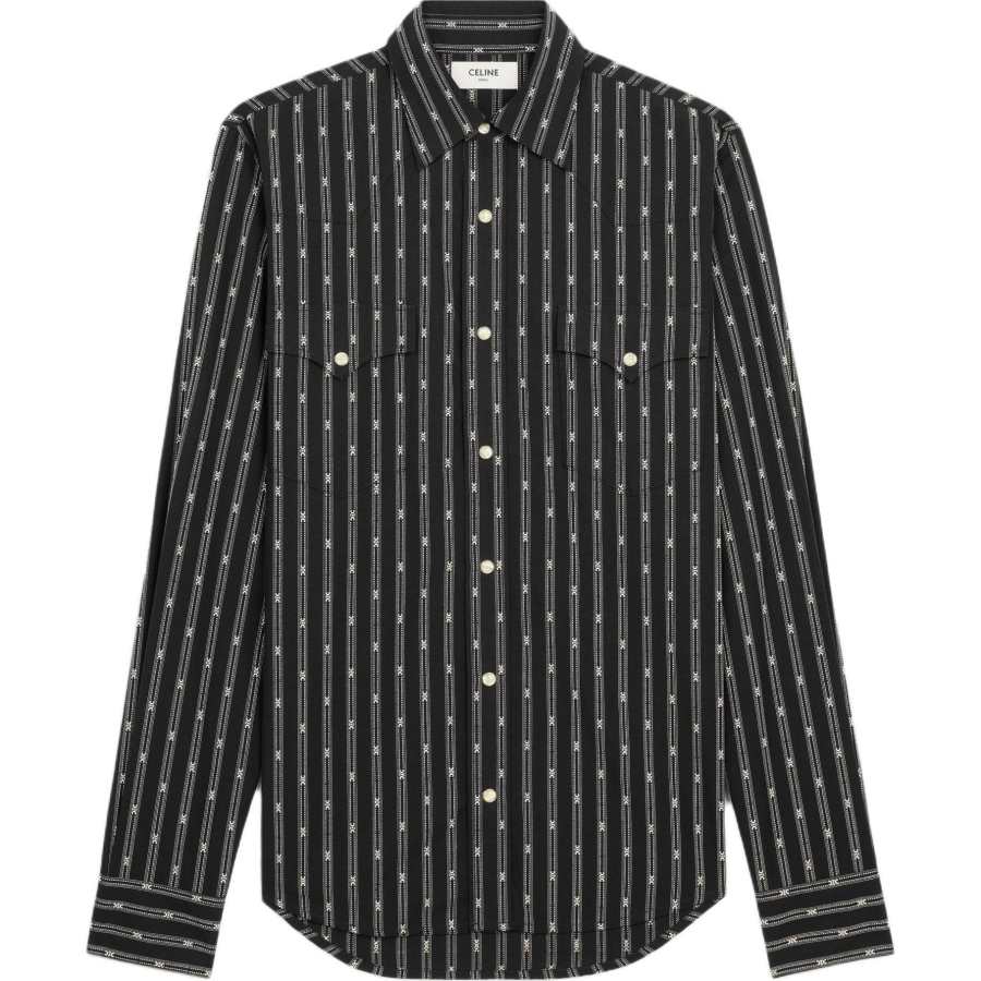 CELINE CELINE Western Shirt In Triomphe Striped Cotton