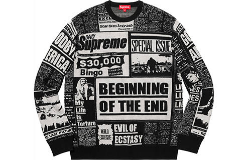 Supreme Supreme Newsprint Sweater