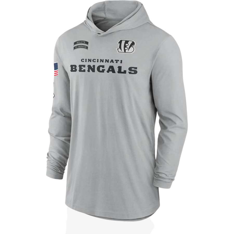Nike Nike Cincinnati Bengals Salute To Service Edge Mascot Lockup Men's Nike Dri FIT Nfl Long Sleeve Hooded Top