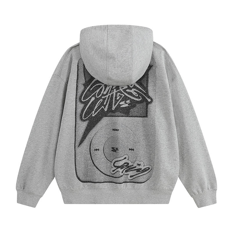 Crying Center Sweatshirts Unisex Heather Gray Hooded Moderate Regular