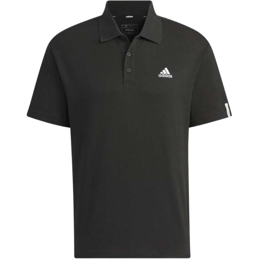 Adidas Adidas Polo Shirts Men's Black Polo Collar Moderate Straight Fit
