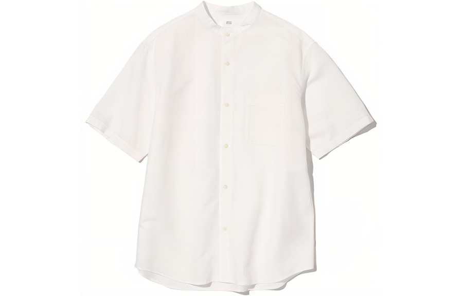 UNIQLO Shirts Unisex Light Beige Stand Collar Moderate Other