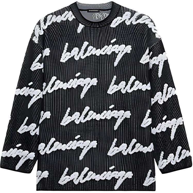 Balenciaga Crewneck 3D Scribble Knit Sweater