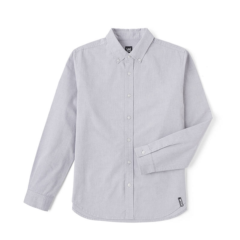 Lee Shirts Men's Dark Gray Lapel Moderate Shirt