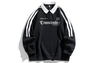 G.M BONNEY Sweatshirts Unisex Polo Collar Moderate Regular